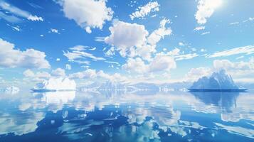 Majestic iceberg floating in body of water photo
