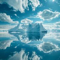 Massive iceberg floating on body of water photo