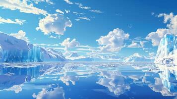 Massive iceberg drifting on water photo