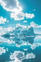 Massive iceberg drifting in ocean photo