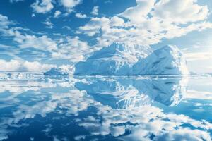 Massive iceberg floating on water photo
