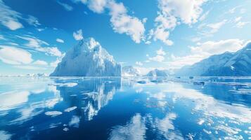 Massive iceberg floating on body of water photo