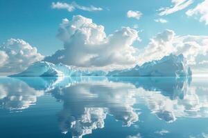 Massive iceberg floating in water photo