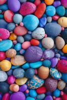 Diverse Array of Multicolored Rocks photo