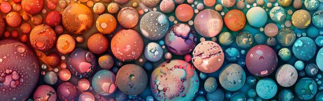 Colorful Rocks Covered in Water Droplets photo