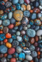 Assortment of Multicolored Rocks photo