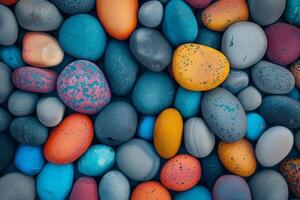 Colorful Rocks in a Pile photo