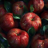 Pile of Red Apples With Water Droplets photo