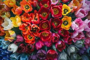 Colorful Tulips Arranged in a Circle photo