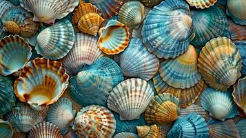 Assortment of Multicolored Seashells photo