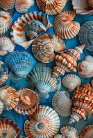 Assortment of Seashells on a Table photo