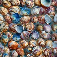 Cluster of Seashells Lying on Ground photo