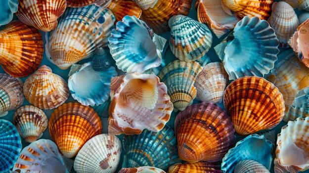 Assorted Sea Shells in Various Colors photo