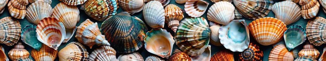 Stacked Seashells Arrangement on Surface photo