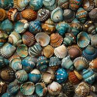 A Pile of Sea Shells on a Table photo