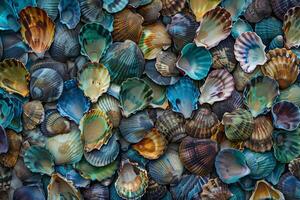 Assortment of Colorful Seashells photo