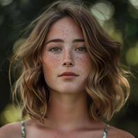 Portrait of a Woman With Freckles photo