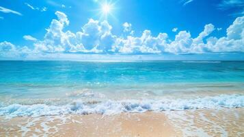 Sun Shining Over Water on a Sunny Day at the Beach photo