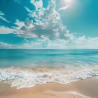 Waves Crashing Onto Sandy Beach photo