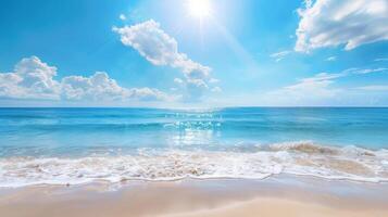Sun Shining Over Water on a Sunny Day at the Beach photo