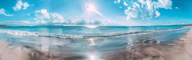 Beach Scene With Approaching Wave photo