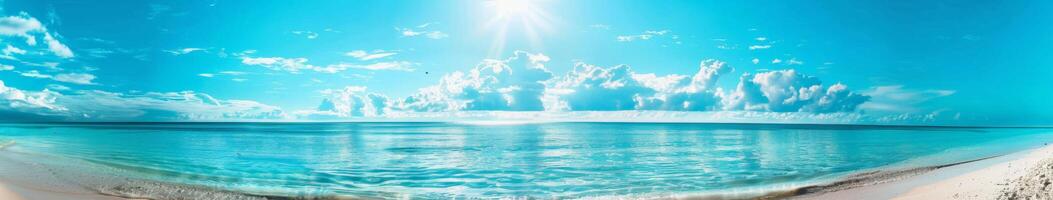 Bright Sun Shining Over Beach photo