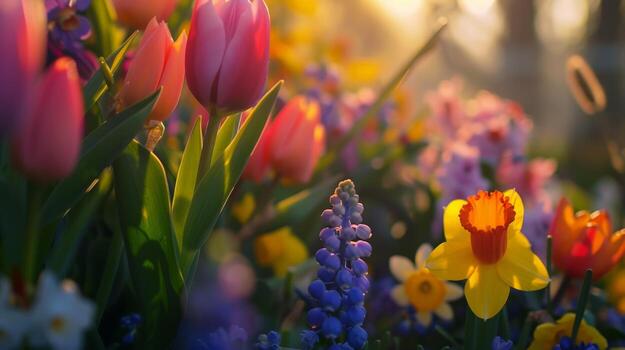 Cluster of Flowers Resting in Grass photo