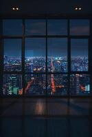 Empty Room With Night City View photo