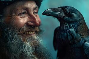 Person Standing Next to Bird photo