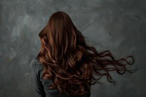 Womans Head With Long Red Hair photo