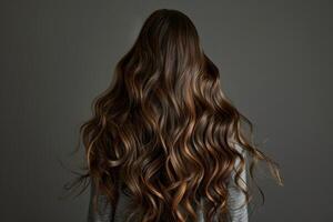 Womans Head With Long, Wavy Hair photo