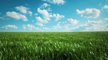 Green Grass Field Under Blue Sky photo