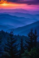 Sunset View of the Blue Ridge Mountains photo