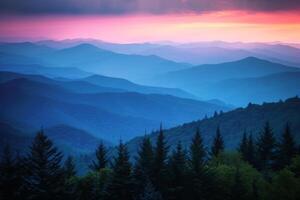 Mountain Range With Foreground Trees photo