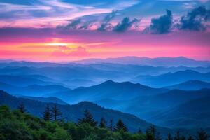 Sunset View of the Blue Ridge Mountains photo