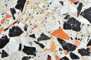 Black, Orange, and White Marble Background photo