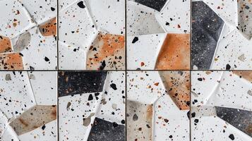 Close Up of Black and White Tile Wall photo