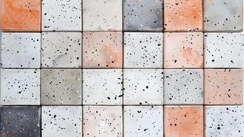 Colorful Tile Wall With Various Shapes photo