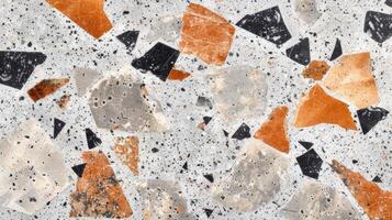Marble floor with glass pieces photo