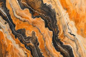 Close-Up of Orange and Black Marble photo