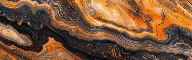 Close Up of Orange and Black Marble photo