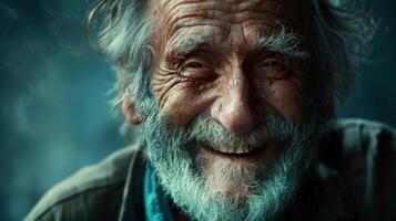 Smiling Old Man With Beard photo