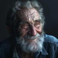 Old Man With White Hair and Beard photo
