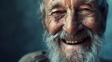 Smiling Old Man With White Beard photo