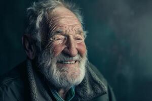 Smiling Old Man With Beard photo