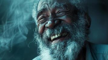Smiling Old Man With White Beard photo