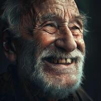 Smiling Old Man With a Beard photo