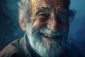 Smiling Old Man With Beard photo