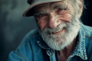 Smiling Old Man With Hat photo