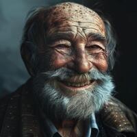 Smiling Elderly Man With Beard photo